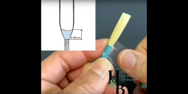 Place plastic wrap on an oboe reed